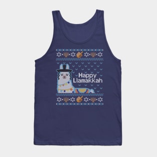 Funny Ugly Hanukkah Sweater, Llama Llamakkah Tank Top